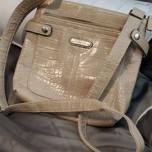 Rosetti Beige Croc-Embossed Crossbody Bag